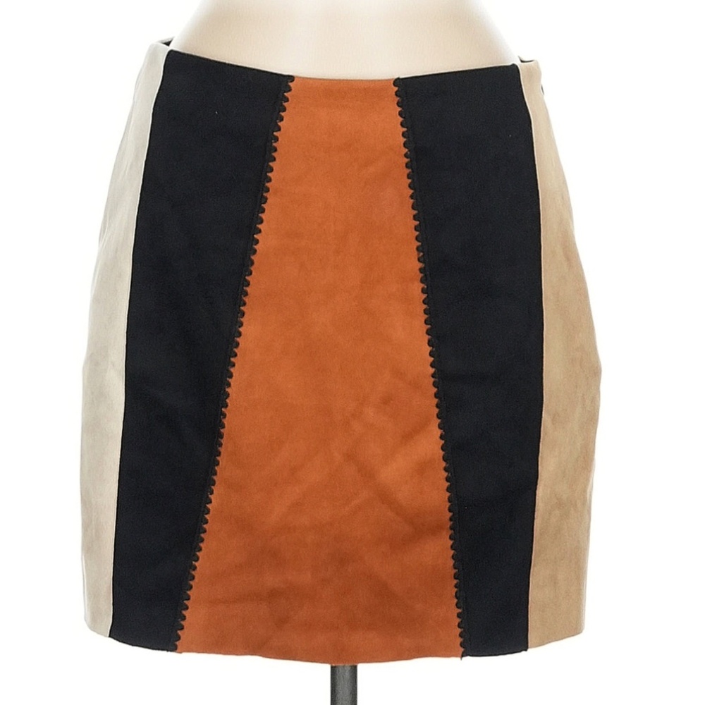 Zara Color Block Mini Skirt